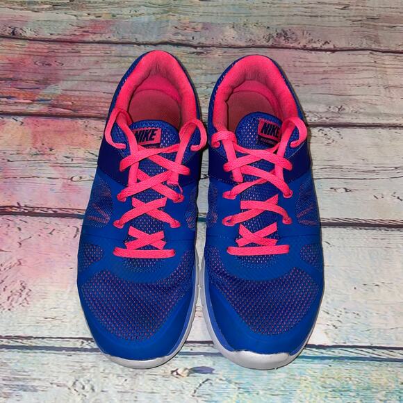 NIKE Youth Blue Hot Pink Flex Running Shoe - US 6.5Y / EU 39 / UK 6 - Picture 2 of 13
